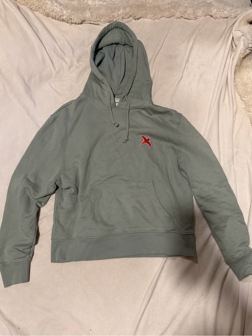 Axel Arigato Sage Green Hoodie with Red Bird Logo